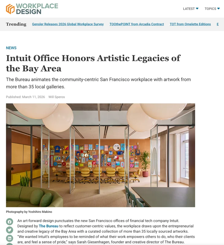 Workplace Design feature about Intuit's San Francisco office