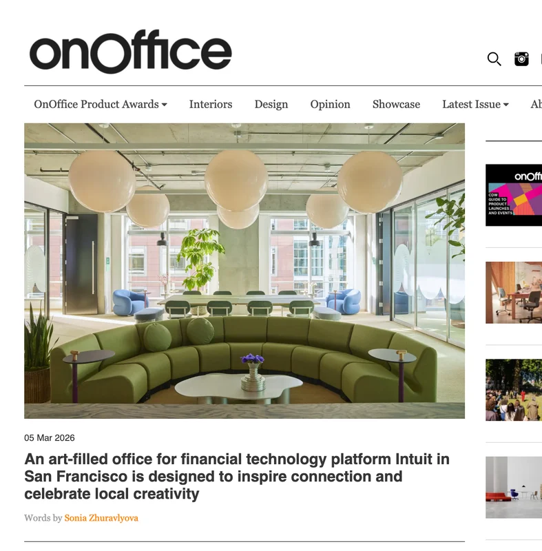OnOffice feature about Intuit's San Francisco office