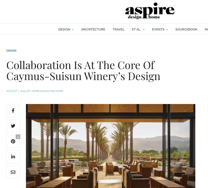 Aspire feature about Caymus-Suisun Winery