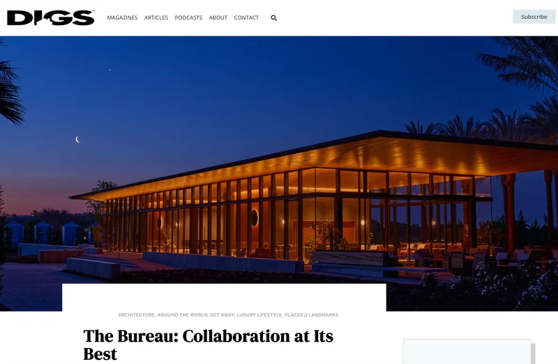 Digs feature about The Bureau's work on Caymus-Suisun Winery